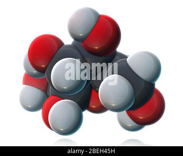 Fructose, modèle moléculaire Banque D'Images