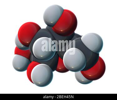Fructose, modèle moléculaire Banque D'Images