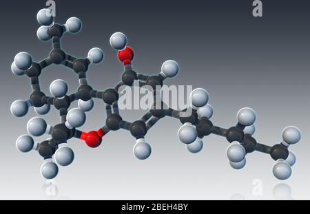 Modèle moléculaire THC Banque D'Images