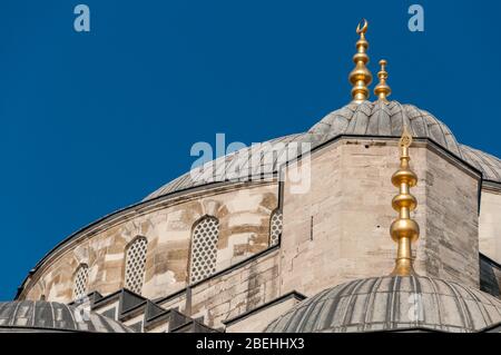 Mosquée bleue, Sultanahmed Camii détails architecturaux à Istanbul, Turquie Banque D'Images