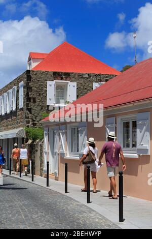 Rue du général, Gustavia, Saint-Barts, Caraïbes Banque D'Images