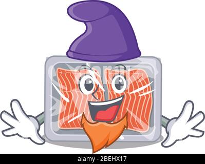 Jolie photo de saumon congelé dans le motif Elf Illustration de Vecteur