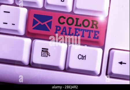 L'écriture de texte Word Palette de couleurs. Photo d'entreprise présentant toute la gamme de couleurs qui peuvent être affichées sur un écran de l'appareil Banque D'Images