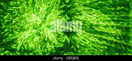 Fusion nucléaire avec un effet brillant vert, arrière-plan abstrait généré par ordinateur, rendu tridimensionnel Banque D'Images