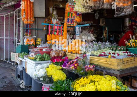 Marché aux fleurs Chiangmai Thaïlande Banque D'Images