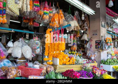 Marché aux fleurs Chiangmai Thaïlande Banque D'Images