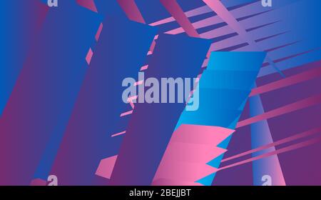 Motif néon lumineux de formes géométriques et lignes fond virtuel pour les conférences en ligne, les transmissions en ligne. Arrière-plan coloré pour les motifs. A Illustration de Vecteur