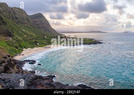 Hawaï, États-Unis. Oahu : plage de Makapuʻu et parc de la plage de Kaupō Banque D'Images