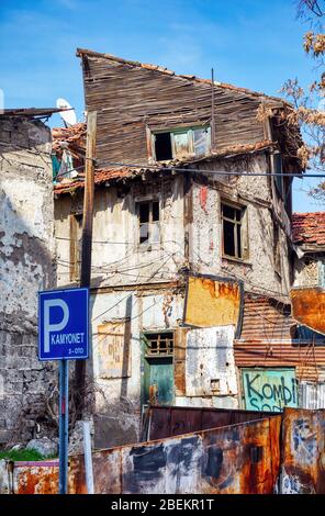 Mars 2020 - Ankara, Turquie: Ruines d'une maison historique d'Ankara à Altindag, Ulus, Ankara, Turquie. Banque D'Images