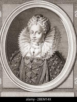 Elizabeth I, 1533 - 1603. Reine d'Angleterre. D'une gravure datée de 1785 par Reiner Vinkeles après une oeuvre de Jacobus Buys. Banque D'Images