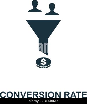 Icône taux de conversion. Élément simple de la collection de marketing de filiale. Icône taux de conversion rempli pour les modèles, les infographies et bien plus encore Illustration de Vecteur
