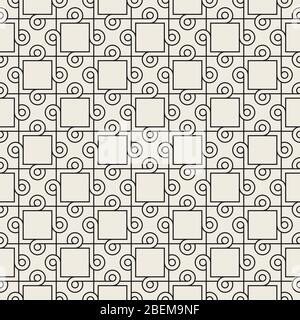 Motif de cercles entrelacés vectoriels sans couture. Réseau abstrait simple. Répétition de mosaïques géométriques avec des lignes rasées. Illustration de Vecteur