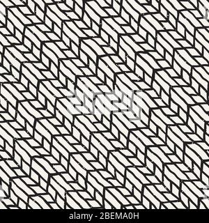 Encre simple motif géométrique. Coups monochrome noir et blanc arrière-plan. Les lignes diagonales d'encre à la main. Illustration de Vecteur