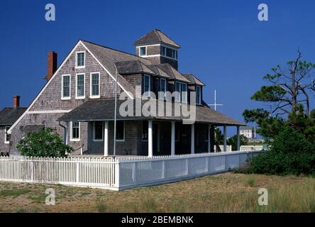 Chicamacomico Historic U.S. Life Saving Station, Rodanthe, Caroline du Nord Banque D'Images