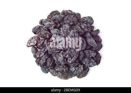 Tas de raisins noir sur blanc Banque D'Images