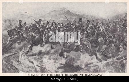La charge de la Brigade lumineuse à Balaclava 1854. Banque D'Images