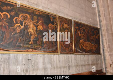 Intérieur de l'Église du Saint-sépulcre - Jérusalem Banque D'Images