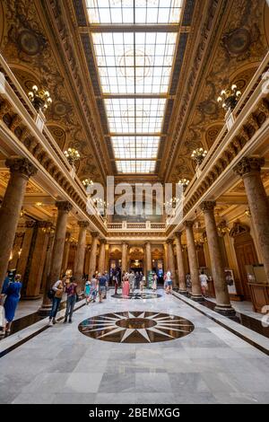 Le hall principal à l'intérieur du Casino Monte Carlo, Monaco, Europe Banque D'Images