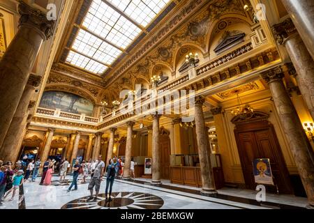 Le hall principal à l'intérieur du Casino Monte Carlo, Monaco, Europe Banque D'Images