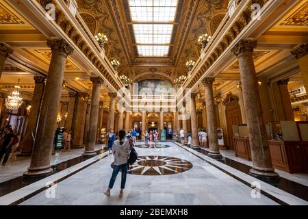 Le hall principal à l'intérieur du Casino Monte Carlo, Monaco, Europe Banque D'Images