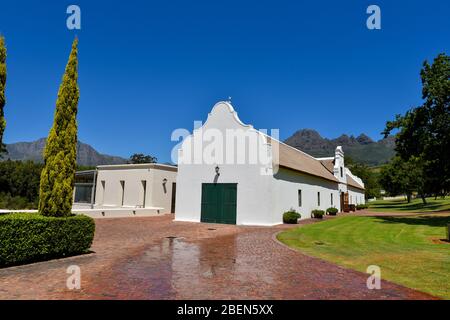 Une ancienne maison Cape-Dutch à Stellenbosch, Cap occidental, Afrique du Sud Banque D'Images