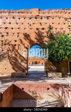 Ruines au Palais El Badi de Marrakech Maroc Banque D'Images