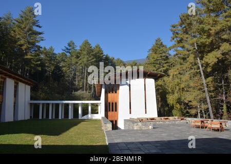 Amankora Thimphu Lodge, Bhoutan. Banque D'Images