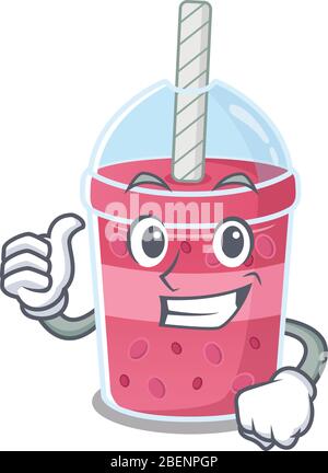 Motif personnage de dessin animé à motif boule de fraise, pour un geste correct Illustration de Vecteur