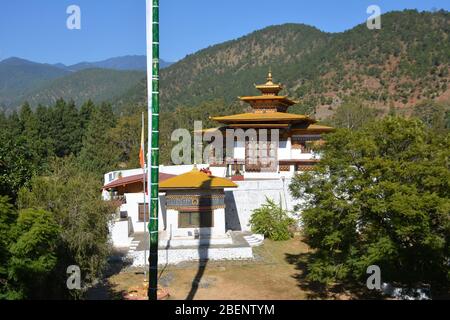 Punakha Dzong (palais et forteresse) au Bhoutan date de 1637 Banque D'Images