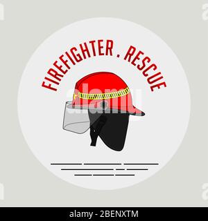 Illustration vectorielle de casque Red Firefighter. Journée internationale des pompiers. Modèle de sauvetage Illustration de Vecteur