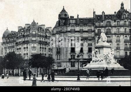 Vue du monument Pasteur et de la place Breteuil A Paris - carte postale 1910 environ Collection privee Banque D'Images