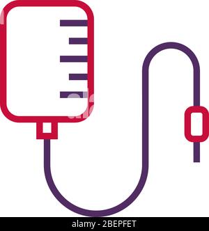 l'icône transfusionnelle vector deux lignes de couleur Illustration de Vecteur