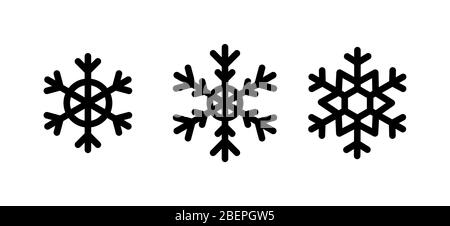 Motif flocons de neige de Noël noir sur blanc - vectoriel. Silhouettes de symboles neige. Illustration de Vecteur