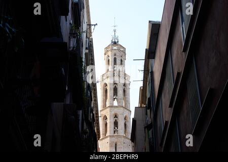 L'église de Santa Maria del Mar à Barcelone en Catalogne, Espagne Banque D'Images