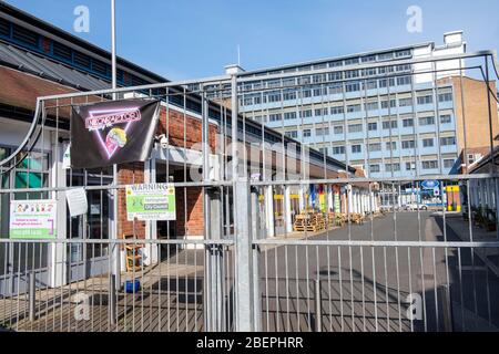 Le marché de Sneinton, capturé lors du verrouillage du coronavirus en avril 2020, Nottingham City Notinghamshire Angleterre Royaume-Uni Banque D'Images