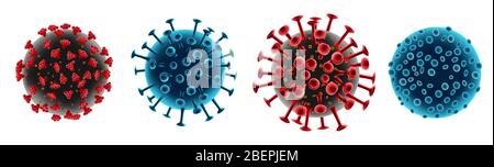 Coronavirus COVID-19 modèles différents. Virus médical, éléments d'infections de Coronavirus. Illustration vectorielle. Illustration de Vecteur