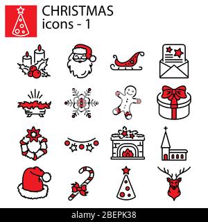 Web icons set. Noël et Nouvel An Illustration de Vecteur