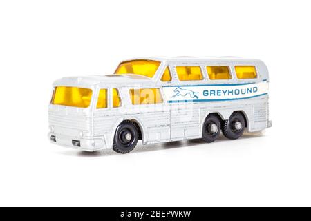 Lesney Products Matboîte modèle jouet voiture 1-75 série n°66 Greyhound Coach Banque D'Images