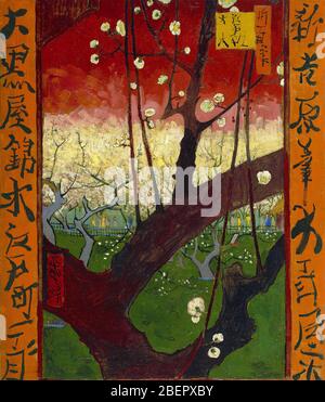 Série japonaise (après Utagawa Hiroshige) : l'arbre de Plum fleuri de Vincent van Gogh 1887. Musée Van Gogh, Amsterdam Banque D'Images