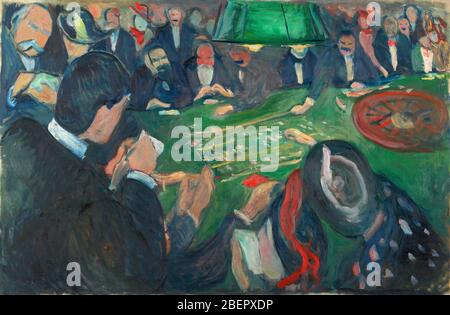 À la table de Roulette de Monte Carlo par Edvard Munch 1892. Musée Munch à Oslo, Norvège Banque D'Images