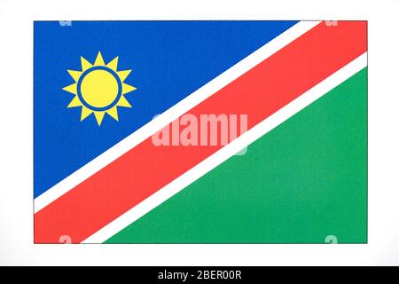 Drapeau national de Namibie. Banque D'Images