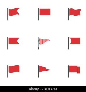 Icônes de drapeau rouge Illustration de Vecteur