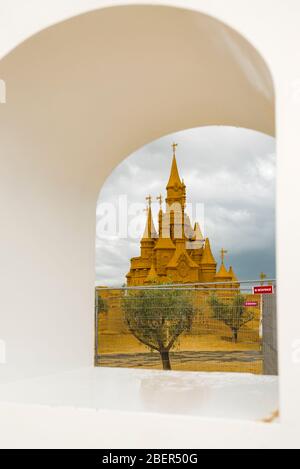 Le festival de sculptures sur sable, Disney Sand Magic, sur la plage d'Ostende, Belgique Banque D'Images