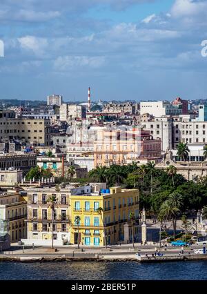 La Habana Vieja, vue élevée, la Havane, la province de la Habana, Cuba Banque D'Images