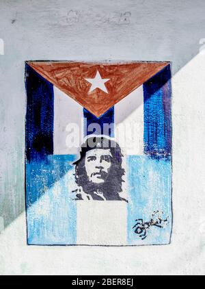 Che Guevara Peinture murale, Santa Clara, Province de Villa Clara, Cuba Banque D'Images