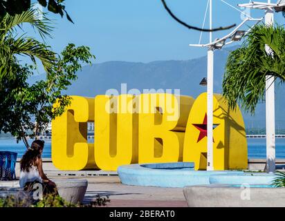 Lettres de Cuba, Santiago de Cuba, Santiago de Cuba Province, Cuba Banque D'Images