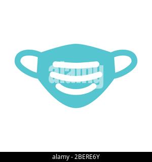 icône de vecteur de masque chirurgical de base Illustration de Vecteur