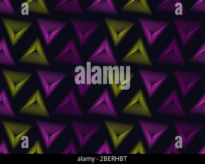 Répétition transparente avec triangles, art linéaire dans le style des années 80. Pour les produits promotionnels, le papier d'emballage et l'impression. Illustration vectorielle Illustration de Vecteur