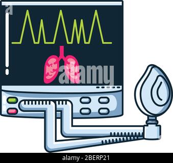 ventilateur médical machine sur fond blanc illustration vectorielle Illustration de Vecteur