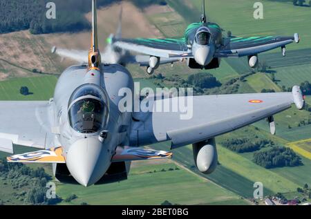 La formation de jets dans le cadre de l'exercice Tigre de l'OTAN se réunit 2018, Pologne. Banque D'Images